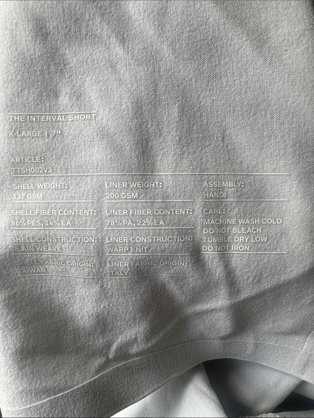 Ten Thousand Men’s Interval 7” Lined-Light Gray Athletic Shorts-XL - Picture 11 of 11